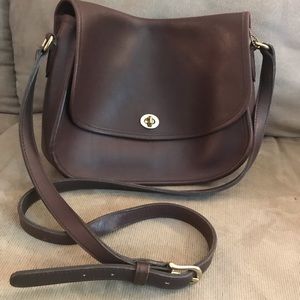 Vintage Coach Brown Crossbody Saddle Bag
